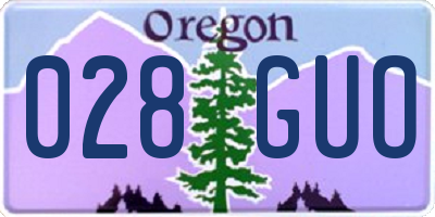 OR license plate 028GUO