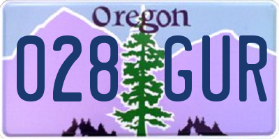 OR license plate 028GUR