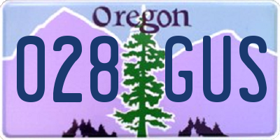 OR license plate 028GUS