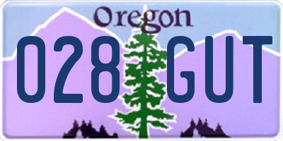 OR license plate 028GUT