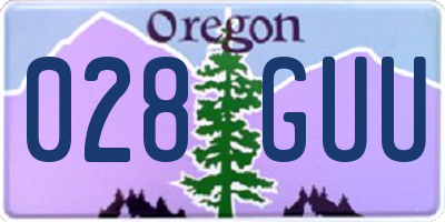 OR license plate 028GUU