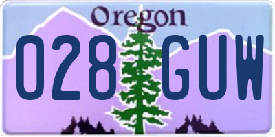 OR license plate 028GUW