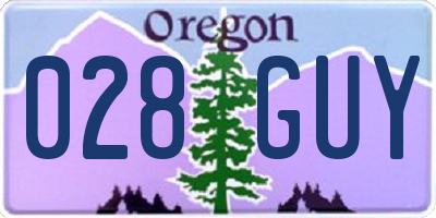 OR license plate 028GUY