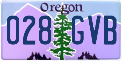 OR license plate 028GVB