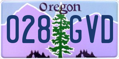 OR license plate 028GVD