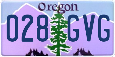 OR license plate 028GVG