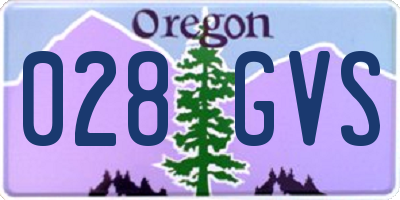 OR license plate 028GVS