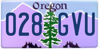 OR license plate 028GVU