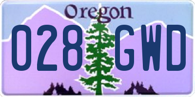 OR license plate 028GWD