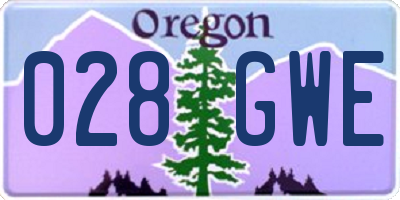 OR license plate 028GWE