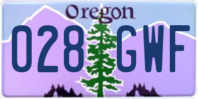 OR license plate 028GWF