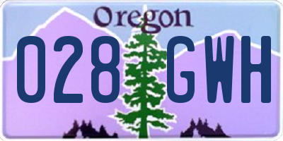 OR license plate 028GWH