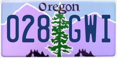 OR license plate 028GWI