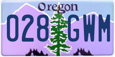 OR license plate 028GWM