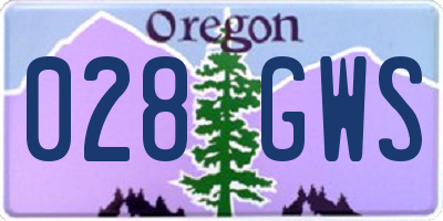 OR license plate 028GWS