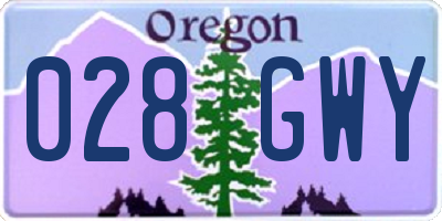 OR license plate 028GWY