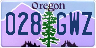 OR license plate 028GWZ