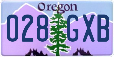 OR license plate 028GXB
