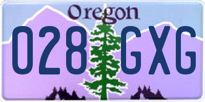 OR license plate 028GXG