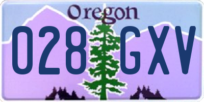 OR license plate 028GXV