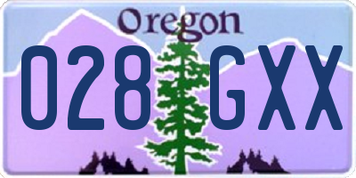 OR license plate 028GXX