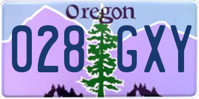 OR license plate 028GXY