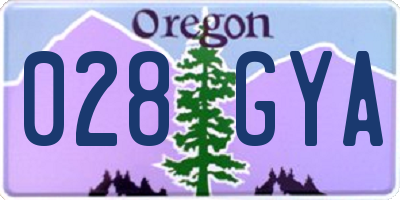 OR license plate 028GYA