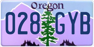 OR license plate 028GYB