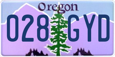 OR license plate 028GYD
