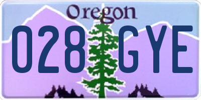 OR license plate 028GYE