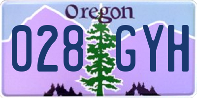 OR license plate 028GYH