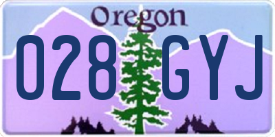 OR license plate 028GYJ