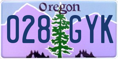 OR license plate 028GYK