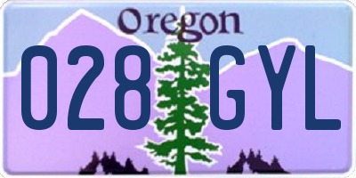OR license plate 028GYL