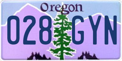 OR license plate 028GYN