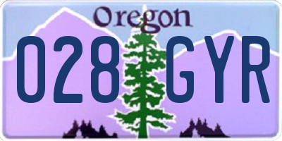 OR license plate 028GYR