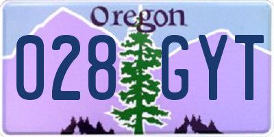 OR license plate 028GYT