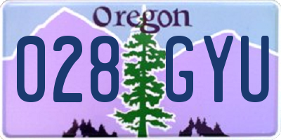 OR license plate 028GYU
