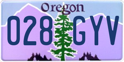 OR license plate 028GYV