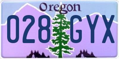 OR license plate 028GYX