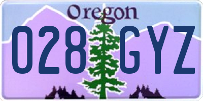 OR license plate 028GYZ