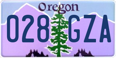 OR license plate 028GZA