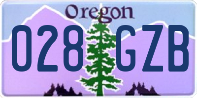 OR license plate 028GZB