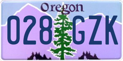 OR license plate 028GZK