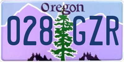 OR license plate 028GZR