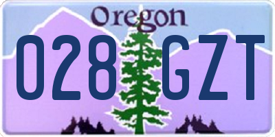 OR license plate 028GZT