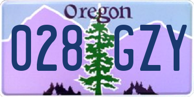 OR license plate 028GZY