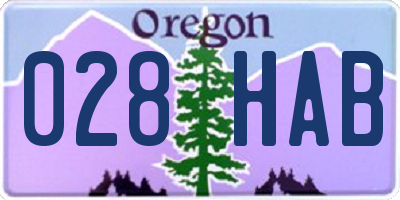 OR license plate 028HAB