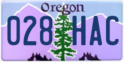 OR license plate 028HAC