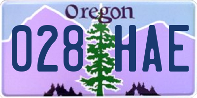 OR license plate 028HAE